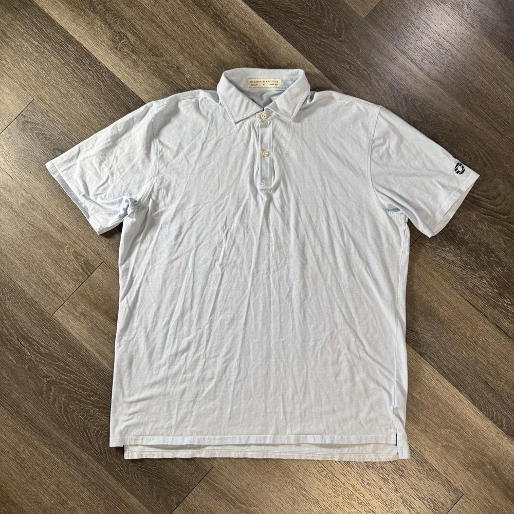 Holderness & Bourne Mens XL Blue The Scott Pima Cotton Performance Golf Polo